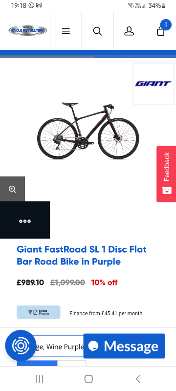 Giant Fastroad LARGE FRAME SL 1 2021 